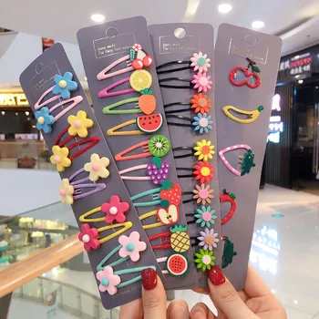 

New 5/10 Pcs/set Girls Cute Cartoon Animals Fruit 5 Cm Hairpins Children Lovely Hair Clips Barrettes Hair Accessories Headband