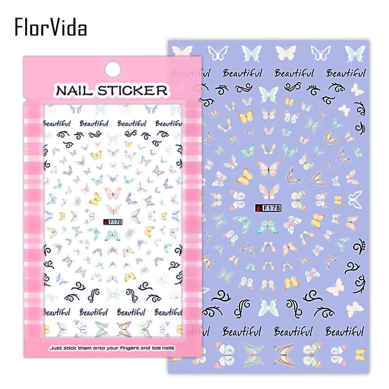 FlorVida F159-188 клей для ногтей наклейки с клеем на ногти Одри Хепберн милый дизайн для маникюра красоты ногтей - Цвет: F178