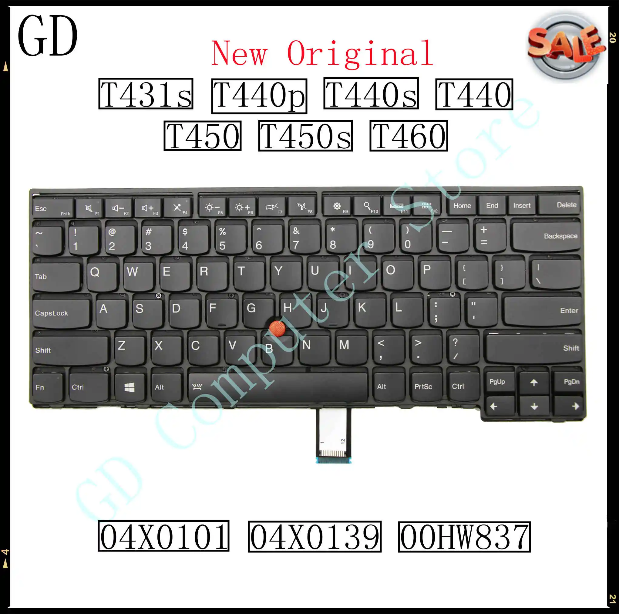 GD для Lenovo ThinkPad T431s T440p T440s T440 T450 T450s T460 английская клавиатура с подсветкой 04X0101 04X0139