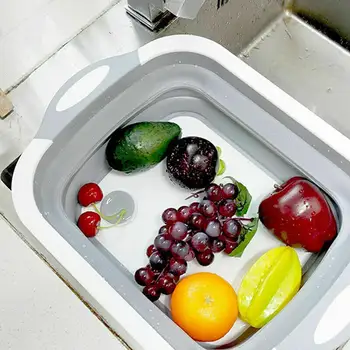 

Multi-Function Folding Cutting Board Basin Drain Basket Sink Collapsible Cutting Board Leaking Protable