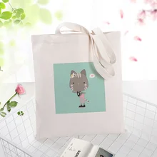 Сумка для кошек, парусиновая вместительная сумка для покупок, сумка с индивидуальным принтом, текстовый логотип, сделай сам, ежедневное использование, экологическая многоразовая утилизация