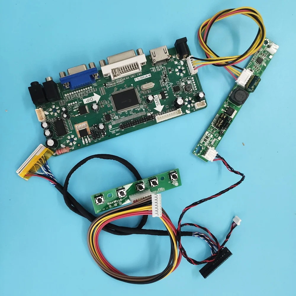 Kit de Painel de Áudio Led Compatível com Hdmi Dvi Mais Vga Display Lcd 30pin Nt68676