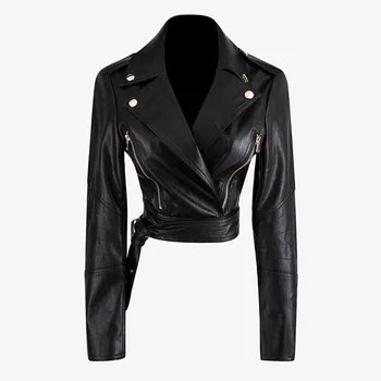 

HIGH STREET 2020 Baroque Designer Jacket Women's Faux Leather Short Jacket