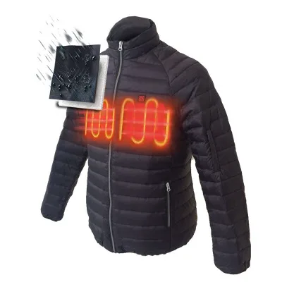 Down jacket Углеродное волокно для верховой езды Fever костюм мужской легкий мягкий с подогревом куртка нагревательная пленка изоляция съемный капюшон батарея в комплекте - Цвет: Down jacket
