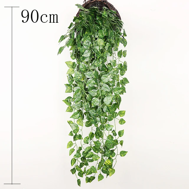 Artificial Plant Vines Wall Hanging Rattan Leaves Branches Outdoor Garden Home Decoration Plastic Fake Silk Leaf Green Plant Ivy G2