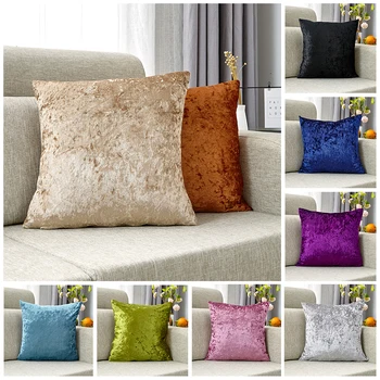 

2/4PCS Pillow Cover Crushed Velvet Cushion Cover for Sofa Living Room Soft Decorative Pillows 45*45 Nordic Home Decor Pillowcase