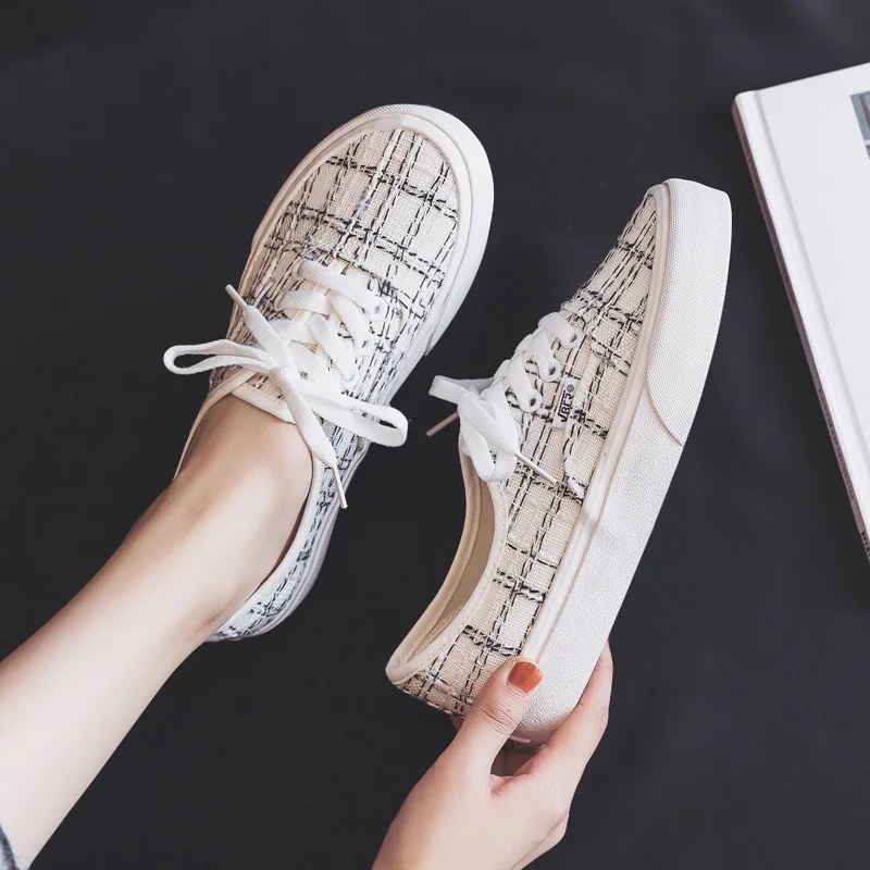 2020 Autumn New Low-Top Flat Canvas Shoes Women's All-Match Student Breathable Casual White Trendy Stylish Sneakers | Обувь