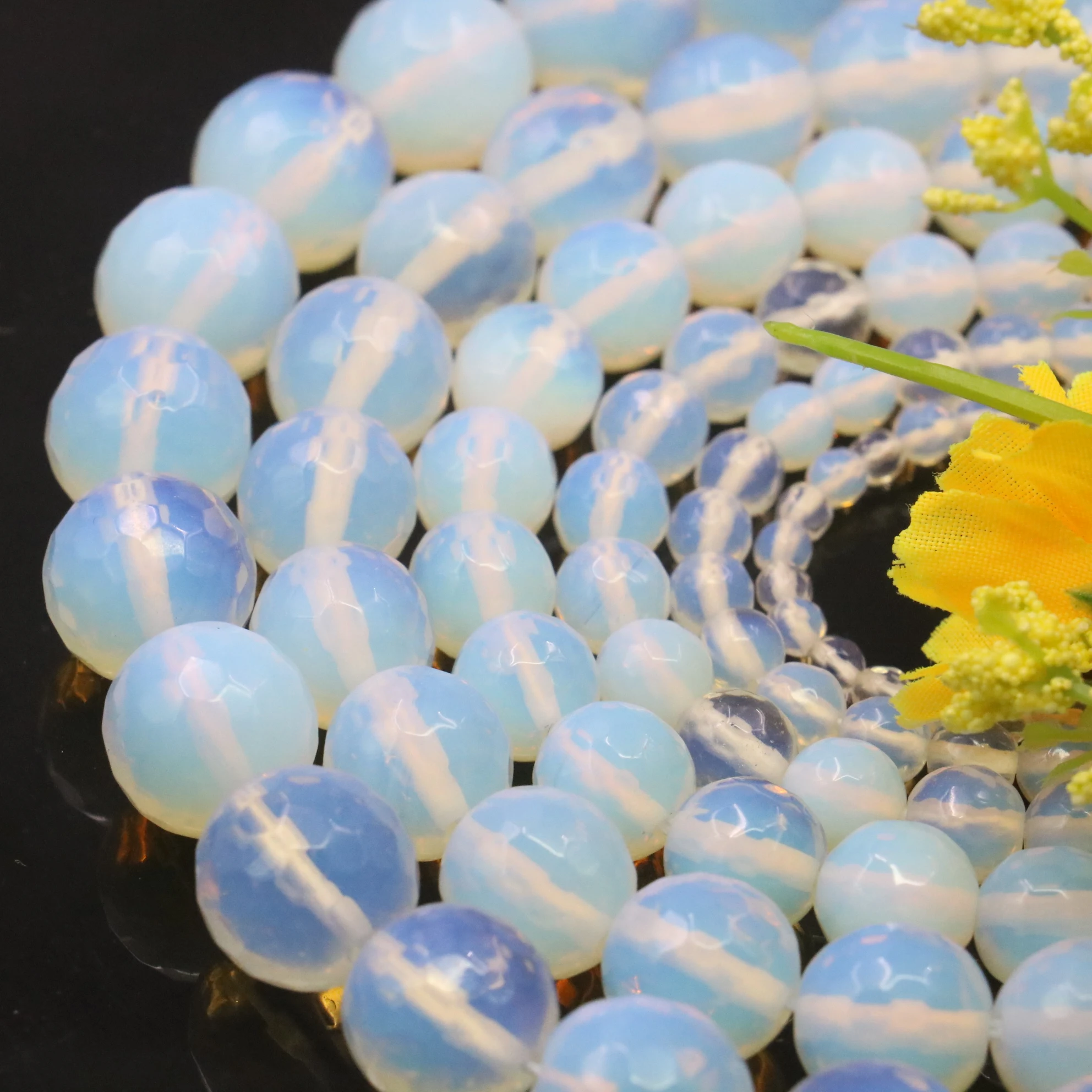 New 4mm 6mm 8mm 10mm 12mm Faceted Sri Lanka Moonstone Loose Beads Round