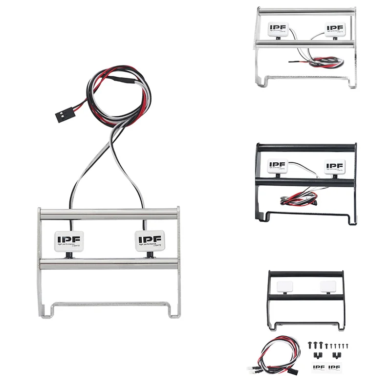

Metal Front Bumper with Led Light for 1/10 RC Crawler Traxxas TRX4