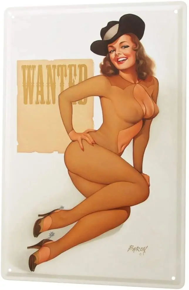 

LEotiE SINCE 2004 Poster Cowgirl Hat Tin Sign Metal Plate Decorative Sign Home Decor Plaques 20x30
