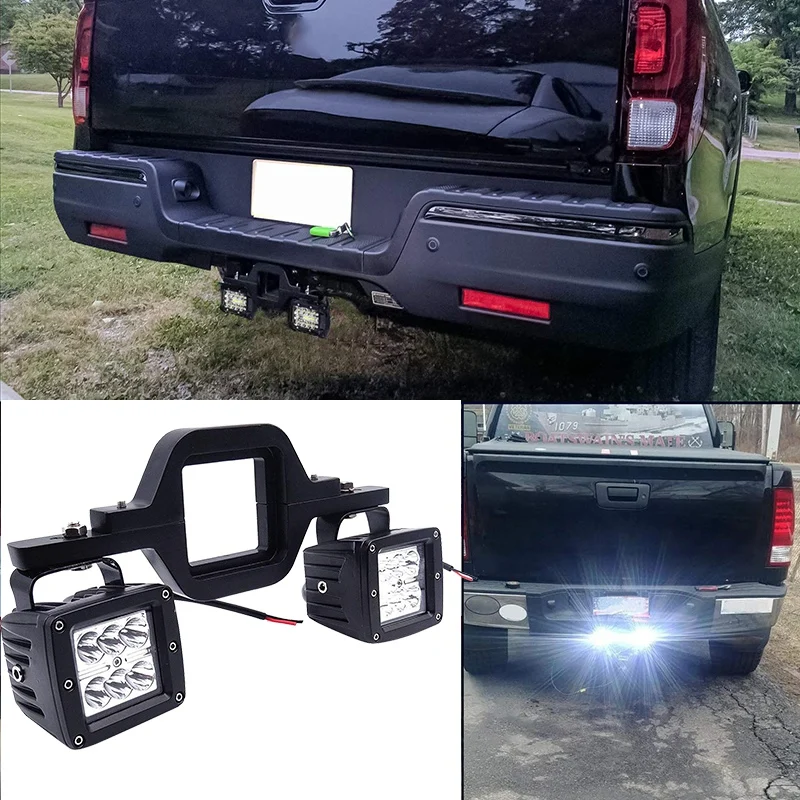 Tow Hitch Mount Bracket For Dual 18W Pod LED Backup Reverse Search Offroad Light