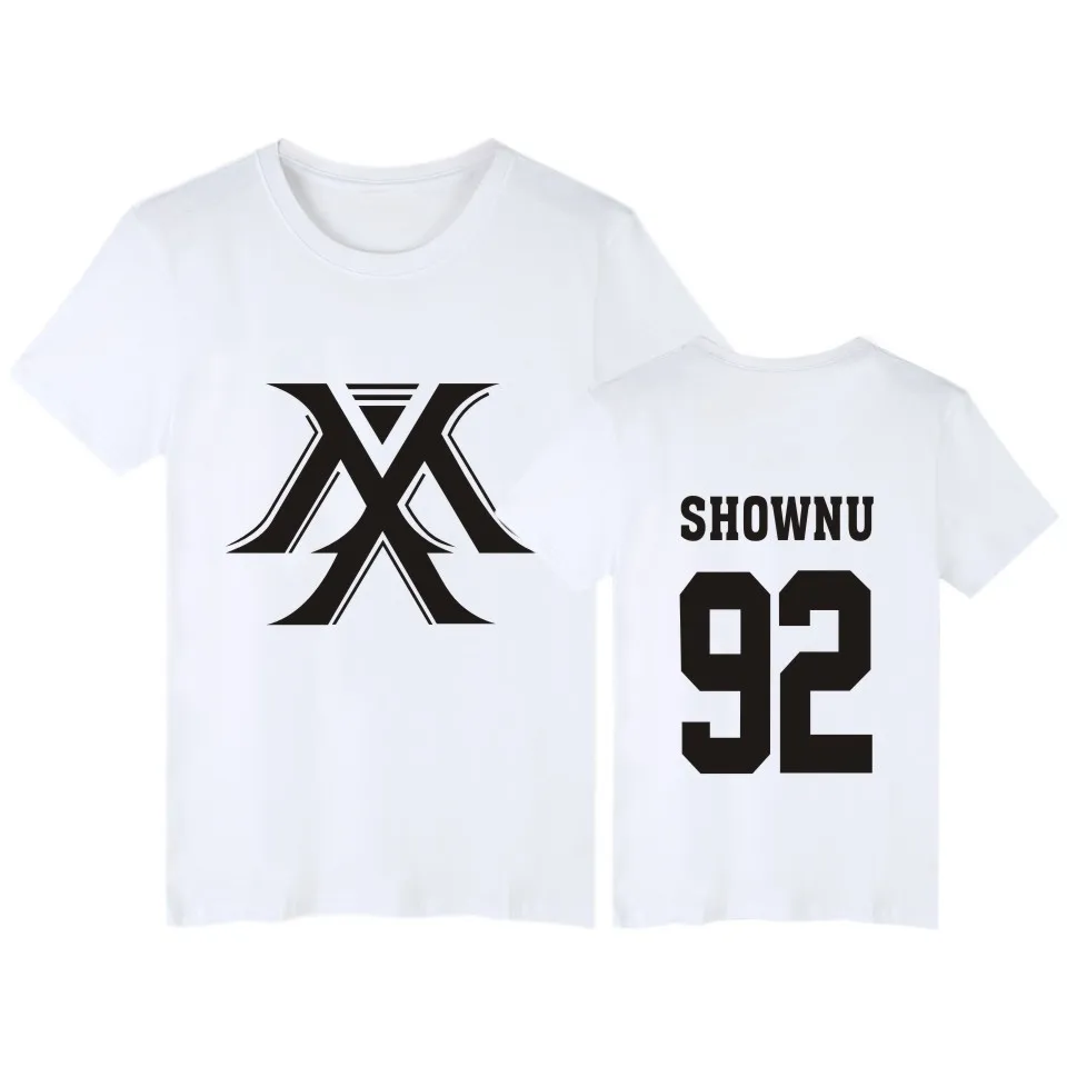 Monsta X Concert Celebrity style T-Shirt сопутствующие товары должны помочь песне-продвижение костюм летняя одежда мужчины и женщины пары T