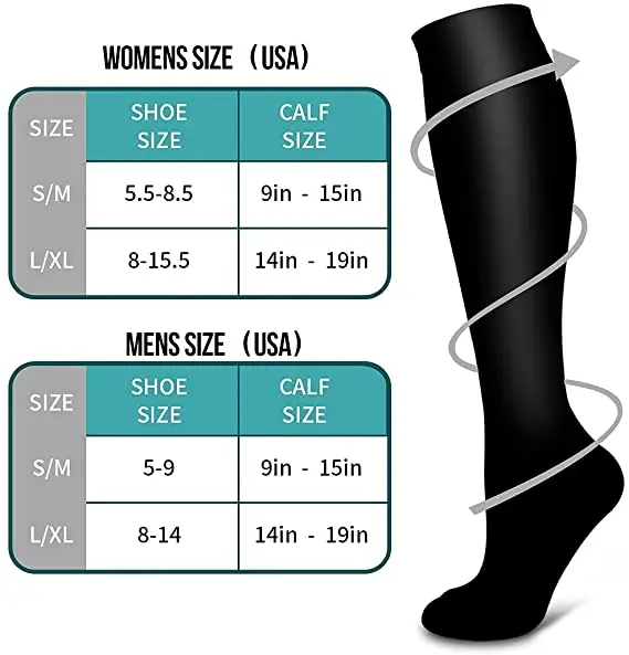 Compression Socks Men Women Best Graduated Athletic Breathable Nursing For Running Outdoor Hiking Flight Knee High Stockings