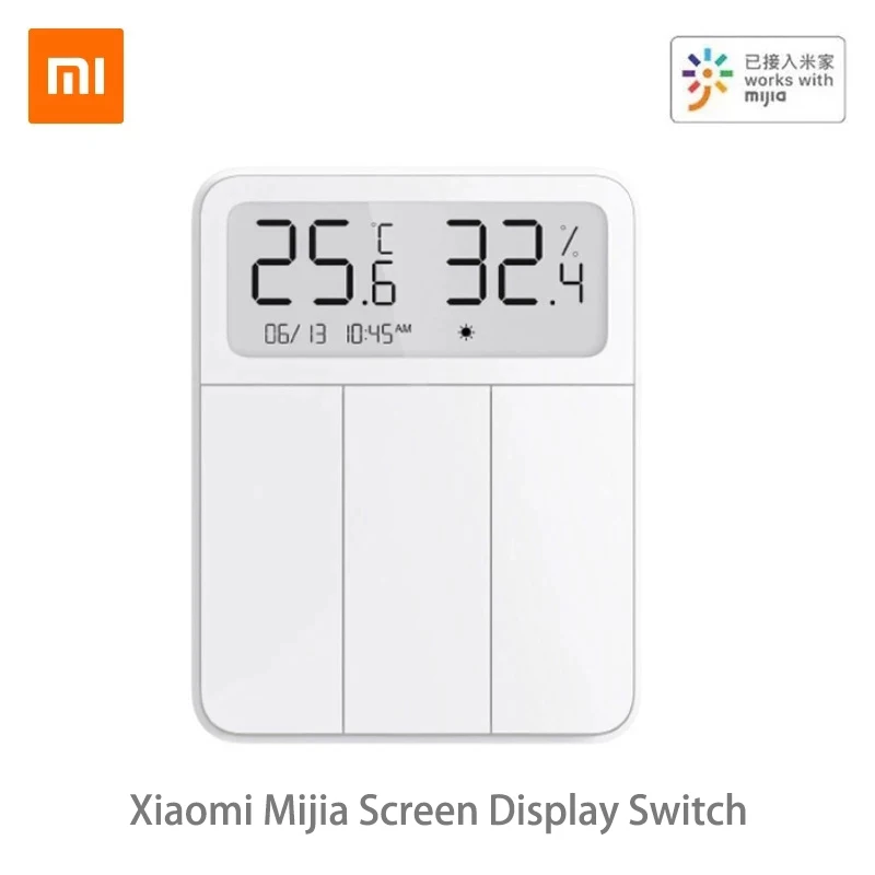 Оригинальный умный экран Xiaomi настенный выключатель лампы с дистанционным