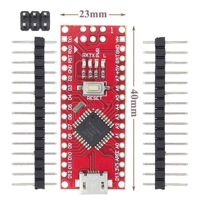 Nano Micro USB с Загрузчиком v3.0 ATMEGA168P совместимый контроллер V3 Red для arduino CH340 драйвер 16