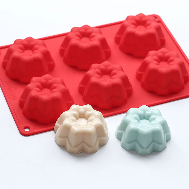 6 полостей цветочное мыло 3d силиконовая форма DIY мыло ручной работы мыло изготовление поставки свечи, Шоколад Форма торта украшения