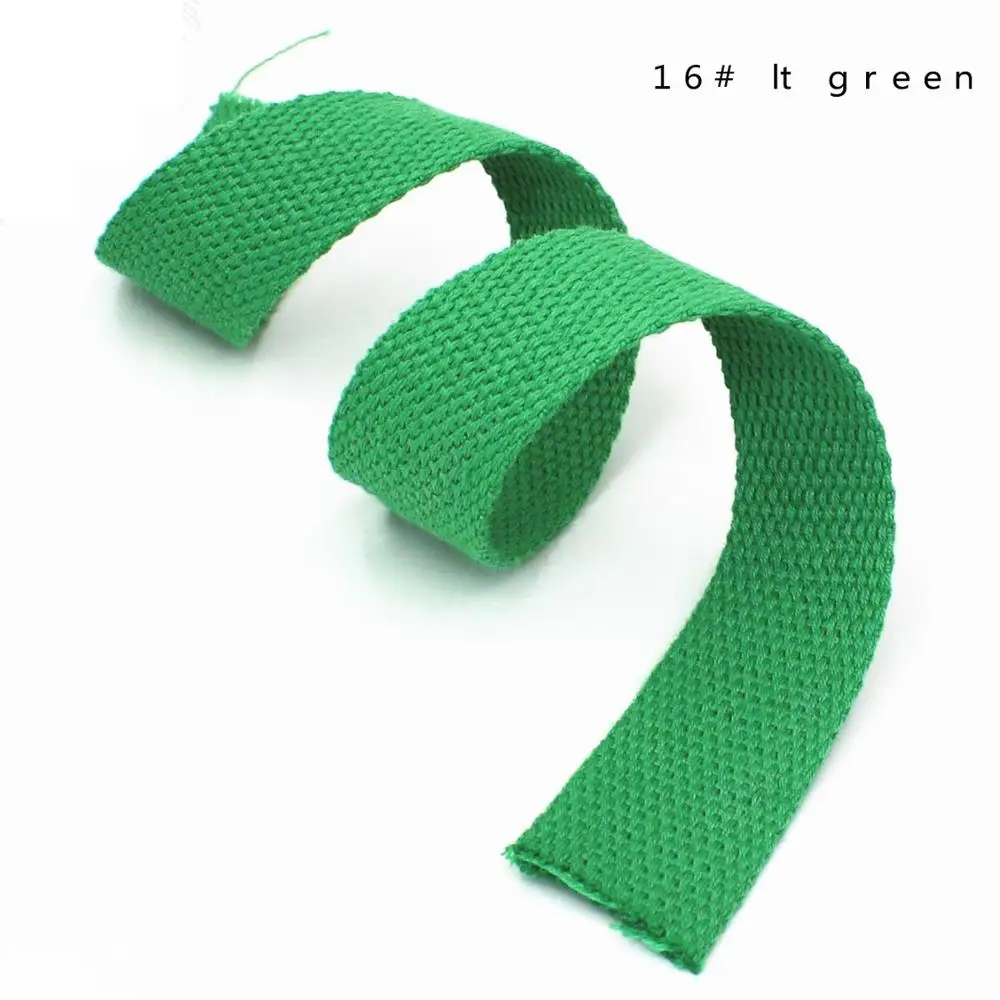 8 ярдов Meetee 2,5 см холщовая хлопковая тесьма 1,5 мм толстый ремень для сумки Одежда лента для рюкзака ремень безопасности DIY Pet веревка для шитья ленты - Цвет: green