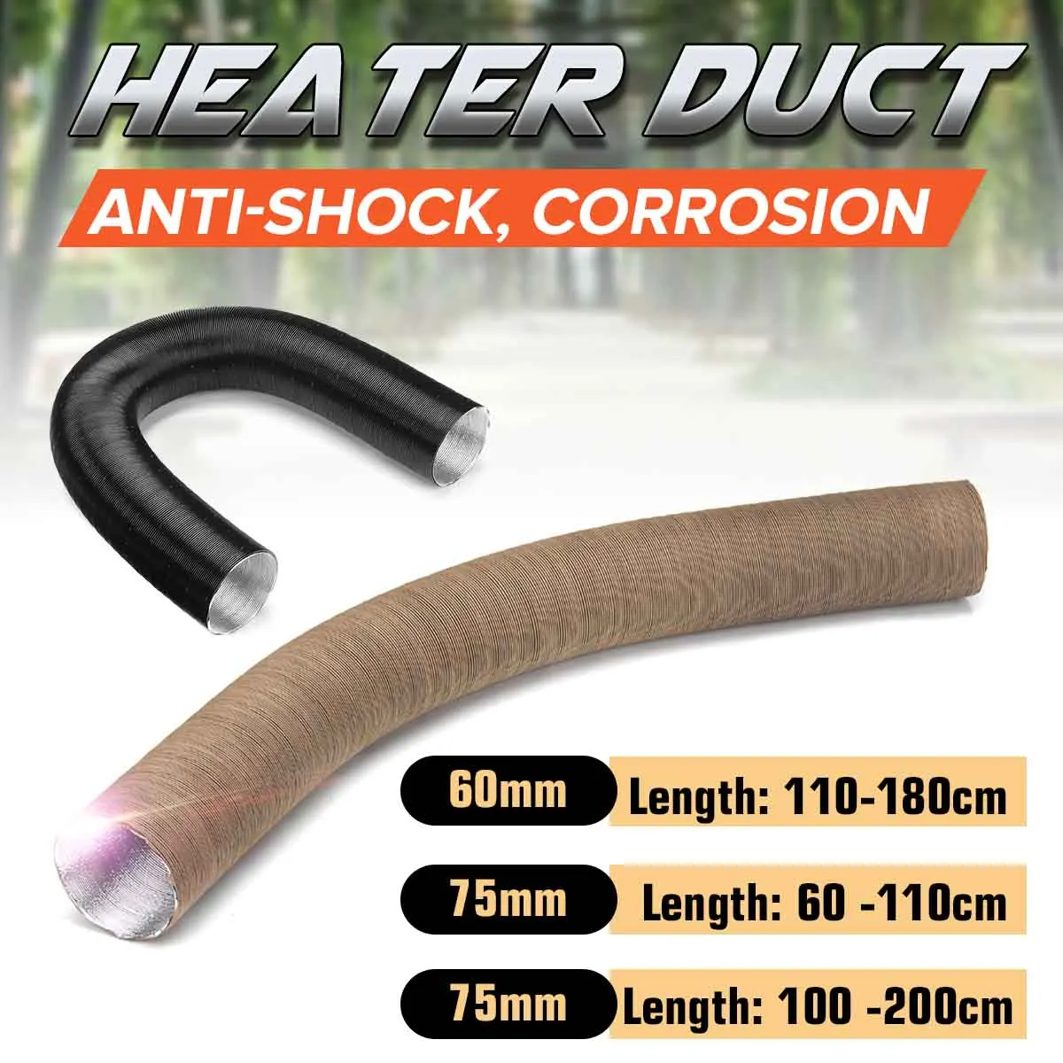 100-180cm Heater Duct Pipe Hot Cold Air Ducting For Diesel Webasto Dometic