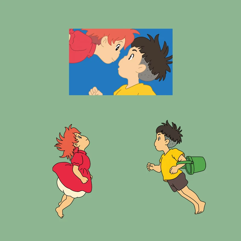 Термонаклейки Ponyo с изображением золотой рыбки и сосукэ | Дом сад