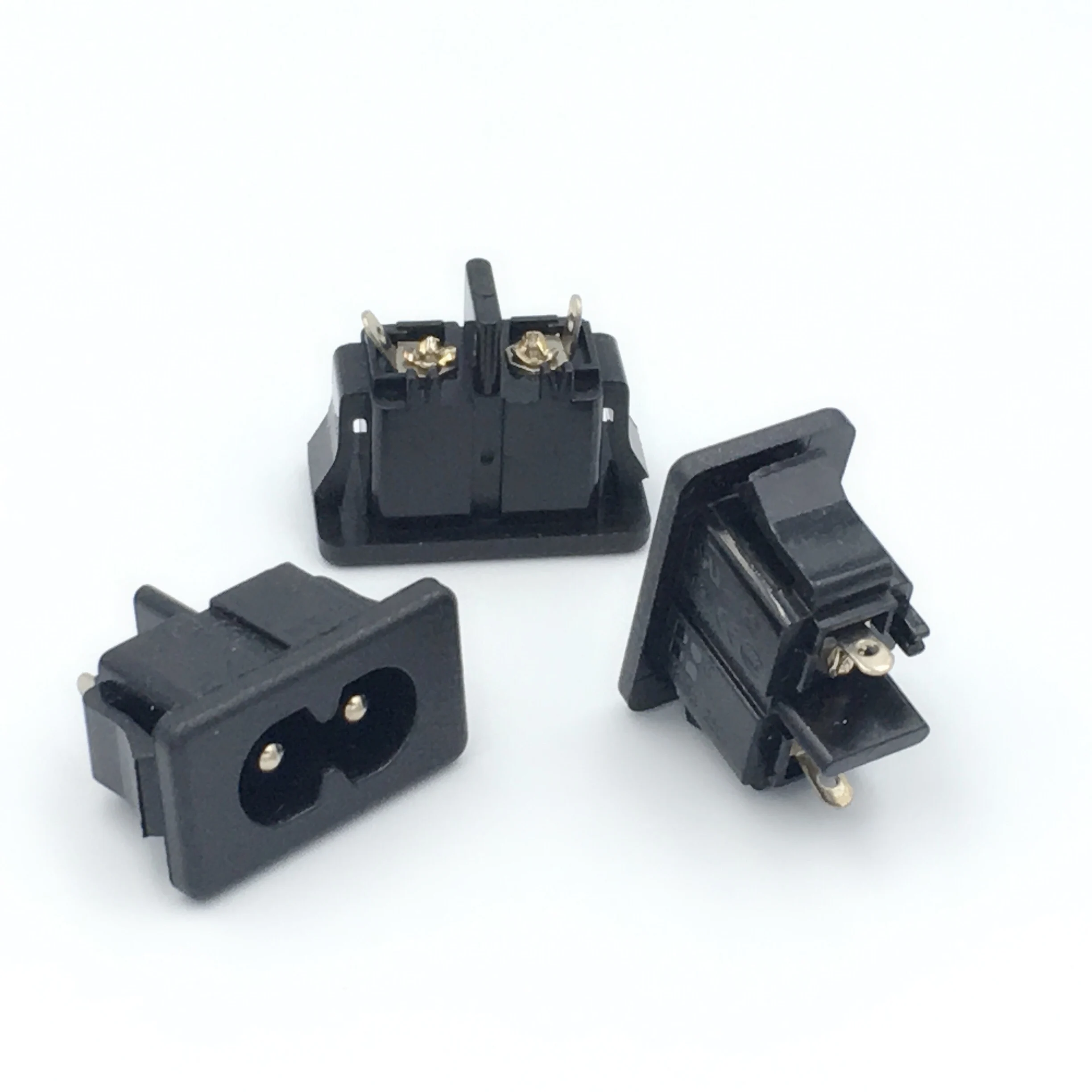 30 шт. AC250V 2.5A IEC320 C8 Мужской 2 контакта черный вход питания розетка панель