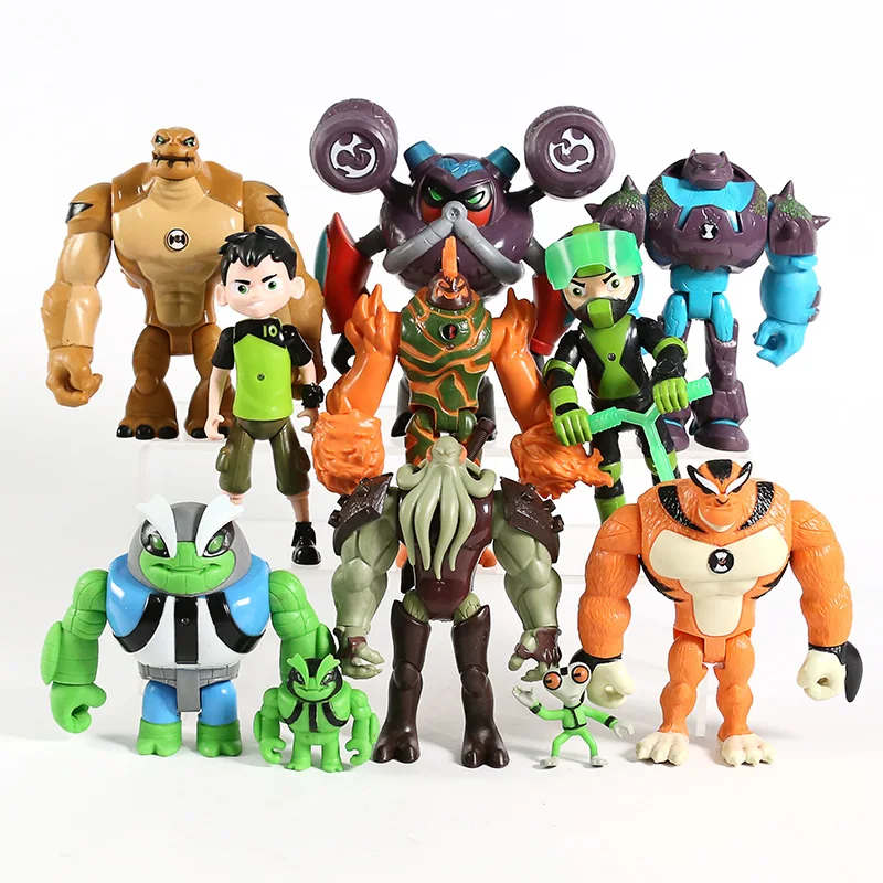 11 шт. Ben 10 Tennyson серый Kwestie Heatblast Humongousaur Rack Vilgax мини ПВХ фигурка Коллекционная