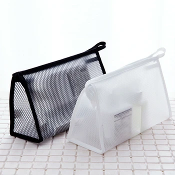 

Fashion EVA Grid Cosmetic Bag Men Simple Waterproof Makeup Case Wash Beauty Organizer Toiletry Travel Make Up Pouch White/Black