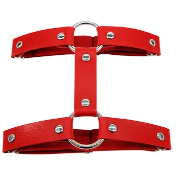 

Sexy PU Leather Punk Goth Garter Belts Women Leg Ring with 2 Suspenders Straps and O-ring Leg Body Harness Jewelry