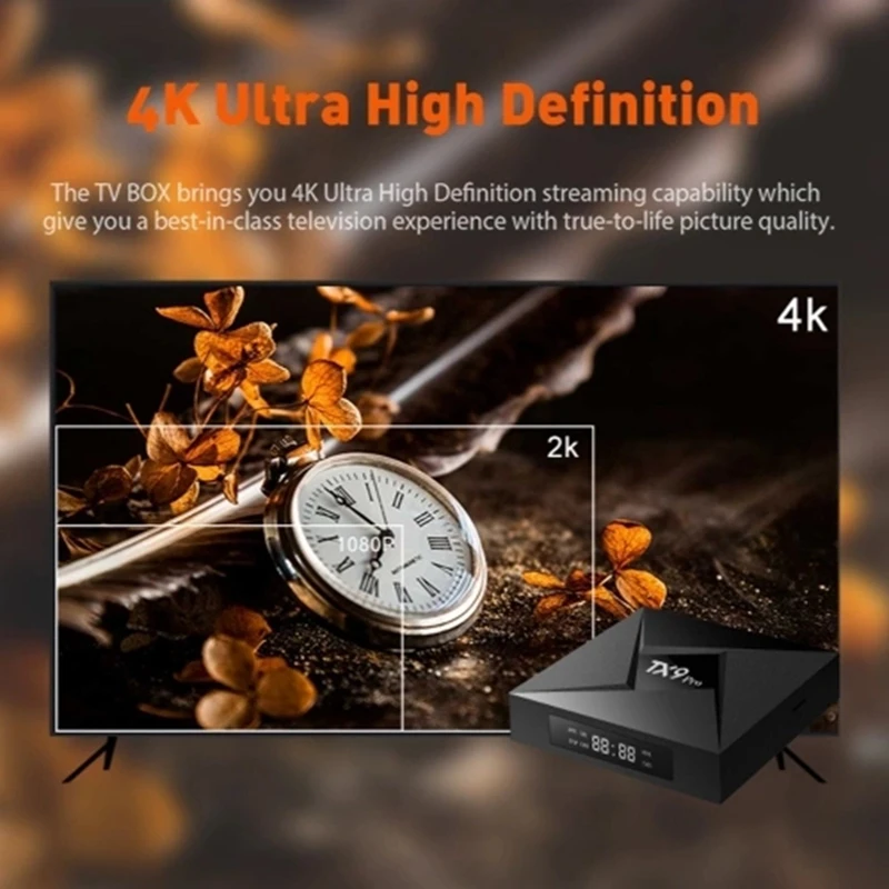 ABHU-TX9 PRO Smart Android 7.1 TV Box Amlogic S912 Octa-Core 64 Bit 3GB/32GB HDR10 VP9 H.265 UHD 4K 2.4G&5G WiFi 1000M LAN DLNA