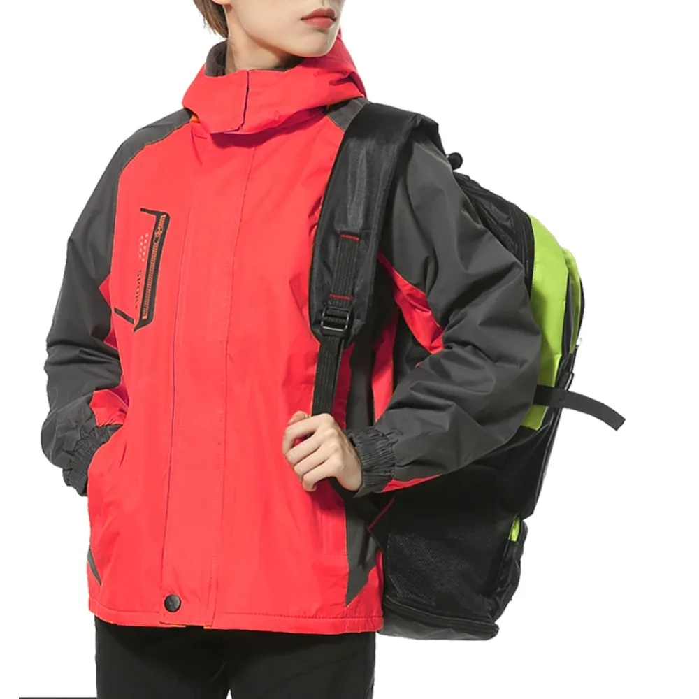 Ветровки походная куртка Толстая с капюшоном Съемная водонепроницаемая ветрозащитная пушистая куртка для альпинизма верхняя одежда Осенняя зимняя спортивная одежда