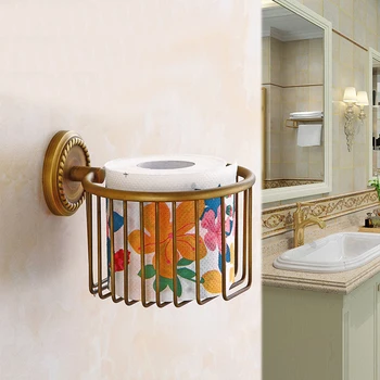 

Retro Carving Tissue Holder Wall Mounted Paper Storage Tissue Holder Towel Shelf Toilet Paper Basket Box Bathroom Accessories