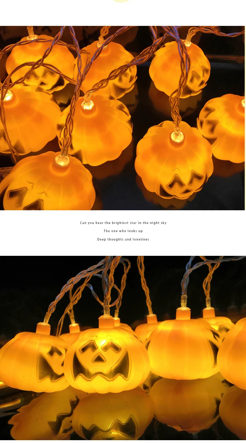 Iluminação do Feriado Luzes de Fadas Quarto das Crianças Decoração para Casa String Halloween Abóbora Lâmpada Luz Quente 3m20led Jardim Led 6 Fios de LED