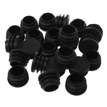 

ELEG-24Pcs Diameter 25mm Plastic Round Tube Plug Inserts Stem Cover Black