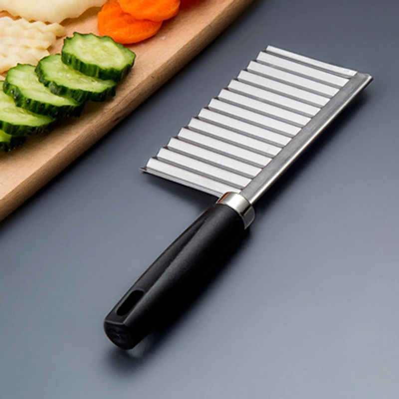 Stainless Steel French Fries Slicer Wave Knife Cut Potato Chips Cooking Household Kitchen Accessories Vegetable Cutter Gadget