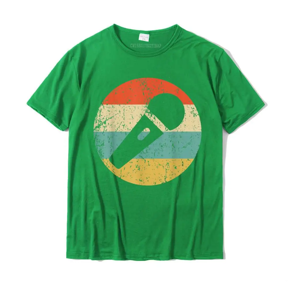 Karaoke Singer Retro Microphone T-Shirt__30600 Tees Discount O-Neck T Shirt Comics Short Sleeve 100% Cotton Mens Tops & Tees Karaoke Singer Retro Microphone T-Shirt__30600 green