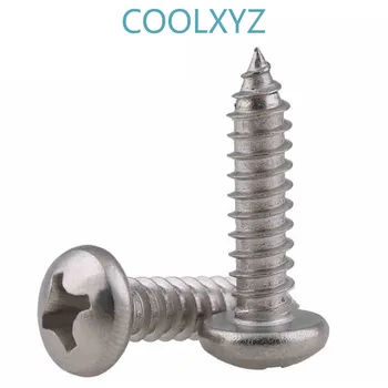 

CoolXYZ Philips Pan Head Tapping Screw PA 316 Stainless Steel Cross Round Head Self Tapping Wood Screw M2M2.2M2.6M3 GB845 25Pcs