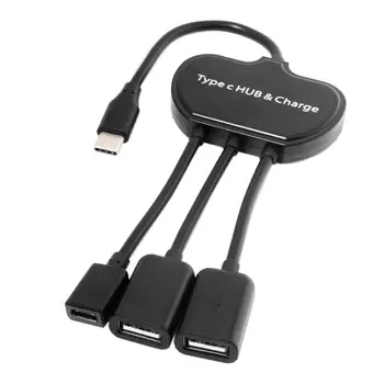 

Chenyang Type-C USB-C to Dual Ports Hub With PD Power Charge Multiple Adapter Cable For Lap top & Cell Phone Black