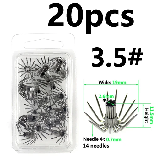 20pcs 2.0#-4.5# Umbrella Hooks DIY Squid Jig Hooks Sea Fishing Squid  Fishing Lure Making Hooks