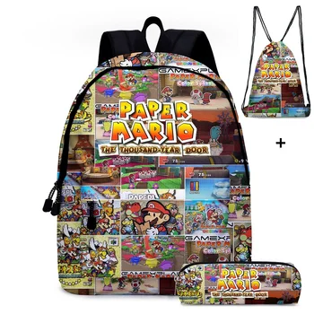 

16 Inch 3pcs/set Mario Bros Sonic Children School Bags Orthopedic Backpack Kids School Boys Girls Mochila Infantil Cartoon Bags