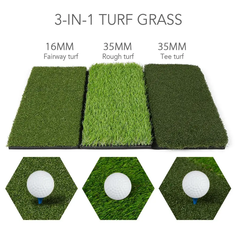 

3 IN 1 Golf Practice Indoor Training Turf Green In Golf Protable Training Aids Simulation Training Practice Lawn Golf Game #THY#