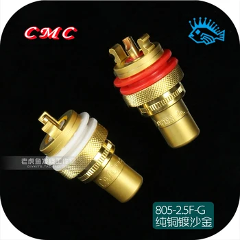 

1 pair Original CMC 805-2.5F-G RCA socket copper plated signal lotus seat laser lettering version