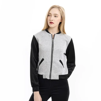 

2019 Fashion Womens Bomber Jacket Vintage Zip Up Biker Zipper Jacket Top Blouse Autumn Winter Stand Collar Women Coat Jackets