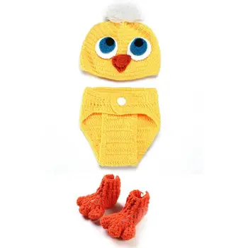 

Cute Chick Clothing Set Baby Photography Props Knit Crochet Toddler Outfits