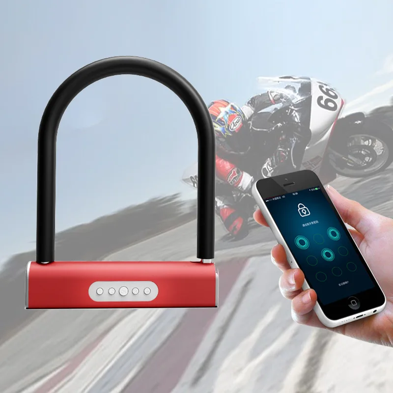 Умный Bluetooth U-lock Противоугонный замок анти гидравлический сдвиг приложение разблокировка Электрический мотоцикл велосипед Электронный велосипедный замок