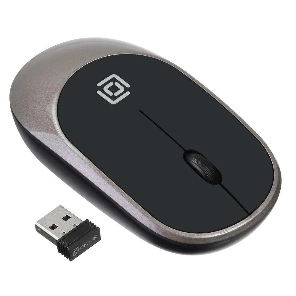 Мышь Oklick 535MW черный/серый оптическая(1000dpi) беспроводная USB(2but