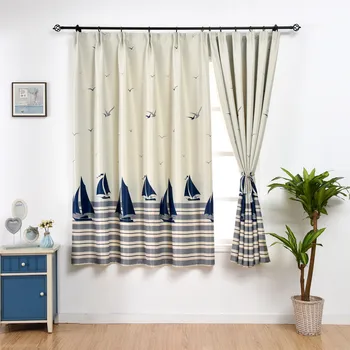 

Modern Style Short Blackout Curtains for Living Room Bedroom Kitchen Beautiful Printed Window Drapes
