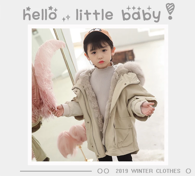 Dollplus/ зимние для маленьких девочек куртка с натуральным мехом, теплая одежда для маленьких девочек, верхняя одежда, пальто, От 4 до 12 лет детская, для новорожденных девочек куртка-парка, куртка для маленьких детей