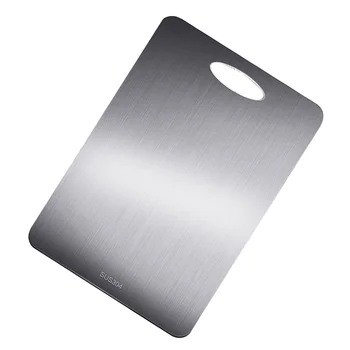 

304 Stainless Steel Cutting Board Chopping Block Multifunctional Mould Proof Household for Home (Silver)
