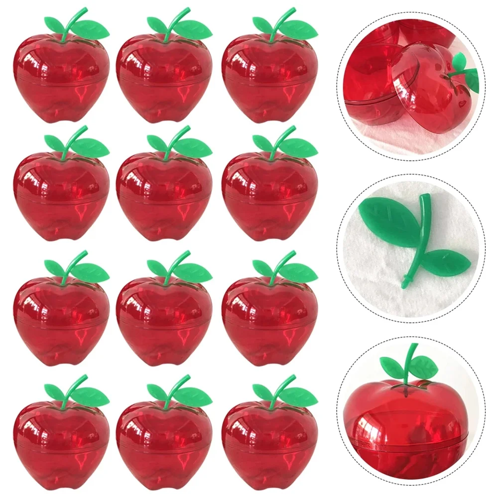 1pcs Christmas Plastic Apple-Shaped Chocolate Candy Boxes Storage Container Party Gift Box NEW YAER Decoration(Red) | Дом и сад