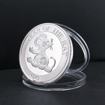 

2020 Year of Rat Silver Coin 1oz Commemorative Coins Collectibles New Year Gift Non-currency Coins Home Decor Art Craft Gift