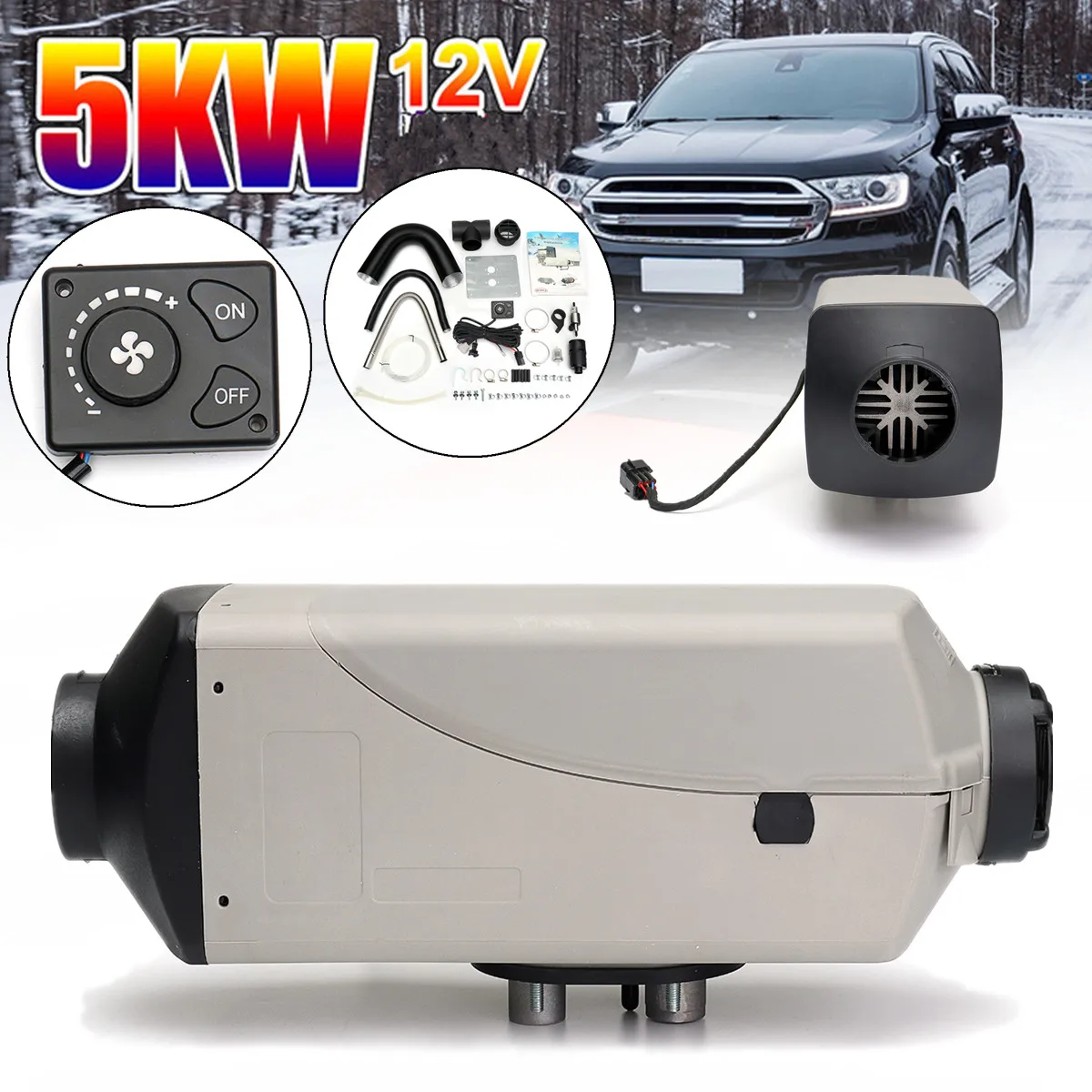 

Car Heater 12V 5KW Air Diesel Heater Parking Heater With Remote Control Diesel Heating for RV, Motorhome Trailer, Trucks, Boats